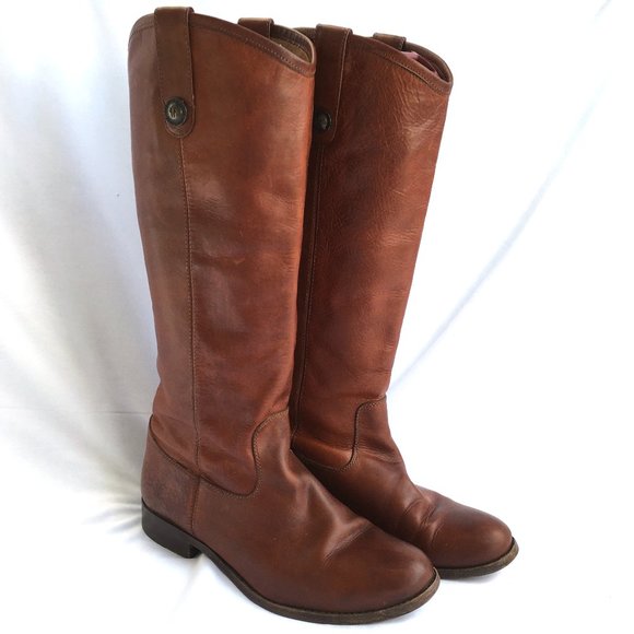 Frye Shoes - Frye Melissa Button boots brown leather pull on 7
